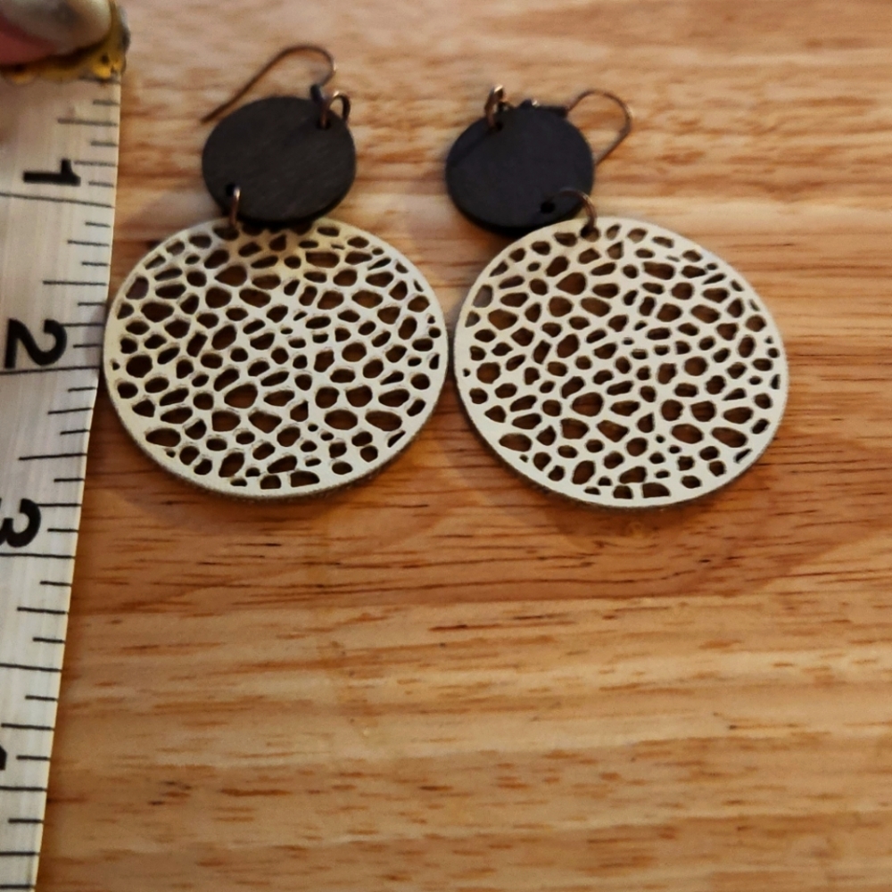 Leather & Wood Earrings